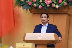 Премьер-министр Фам Минь Тьинь завершил заседание правительства 5 октября. (Фото: ВИA)