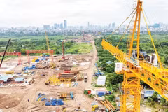 Строительная площадка проекта моста Тылиен. (Фото: nhandan.vn).