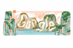 Google Doodle отмечает всемирное природное наследие залива Халонг. (Фото: ВИA)