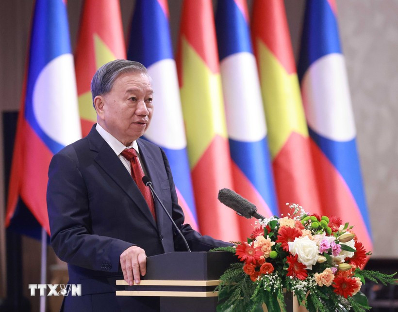 Генеральный секретарь То Лам выступает с речью. (Фото: ВИА).