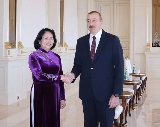 Вице-президент Вьетнама Данг Тхи Нгок Тхинь встретилась с Президентом Азербайджана Ильхамом Алиевым ảnh 1 Вице-президент Вьетнама Данг Тхи Нгок Тхинь встретилась с Президентом Азербайджана Ильхамом Алиевым ảnh 1