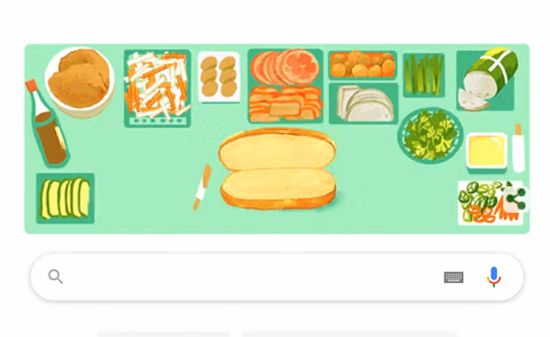 Google Doodle отдает дань уважения вьетнамскому сэндвичу с начинкой ảnh 1 Google Doodle отдает дань уважения вьетнамскому сэндвичу с начинкой ảnh 1