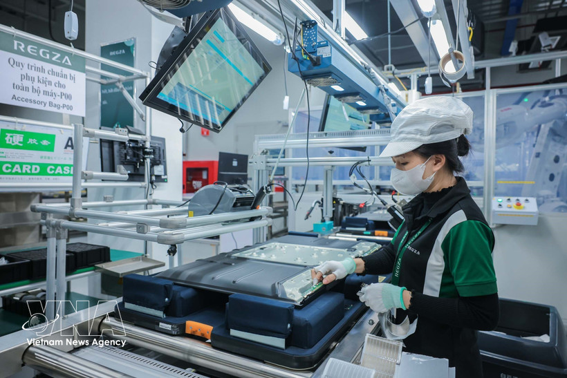 Компания с ограниченной ответственностью «Regza Electronics Vietnam» (100% инвестиции из Тайваня, Китай) инвестировала в 2024 году в четыре современные производственные линии. (Фото: ВИА)