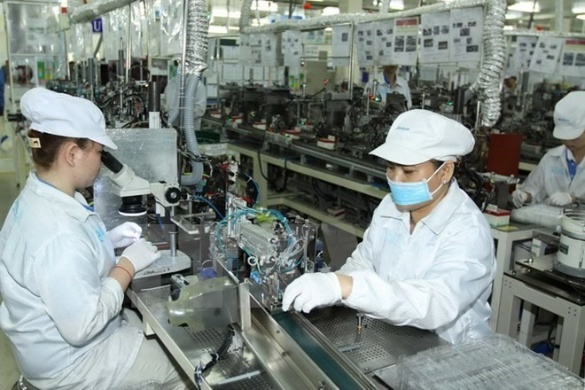 Компания «Nidec Sankyo Vietnam» (Япония) производит высокотехнологичные электронные комплектующие в Высокотехнологичном парке Хошимина. (Фото: ВИА)