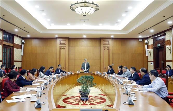 Генеральный секретарь То Лам выступает на рабочем совещании. (Фото: ВИА)