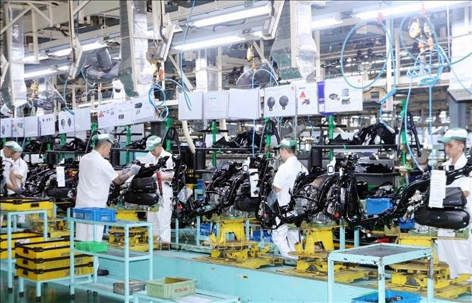 Производственная линия компании Honda Vietnam в промышленной зоне Донгван II. (Фото: ВИА)