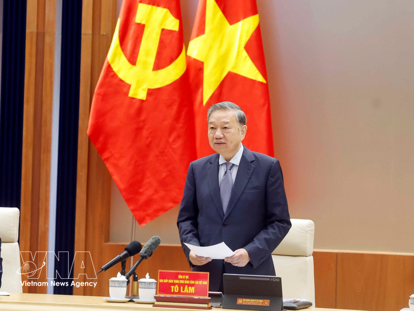 Генеральный секретарь То Лам выступает. (Фото: ВИА)