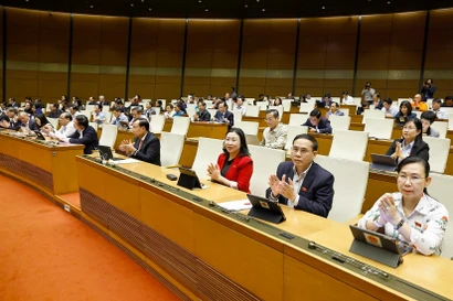 Национальное собрание голосует за принятие Закона о государственных служащих (с поправками). (Фото: ВИА)