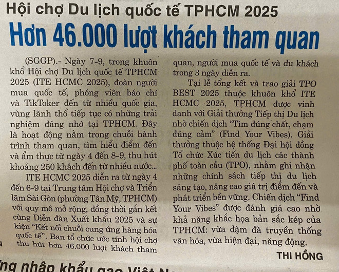 Международная туристическая ярмарка Хошимина 2025 года: более 46 000 посетителей. Фото: PLO. 2-hoi-cho-tphcm.jpg