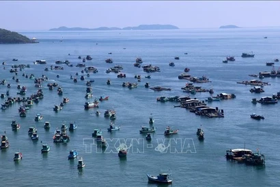 Рыболовные суда рыбаков в акватории Антхой города Фукуок (провинция Кьенгянг). Фото: ВИА.