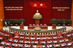 Открывающее заседание 13-го пленума Центрального комитета Коммунистической партии Вьетнама 13-го созыва. (Фото: ВИА)