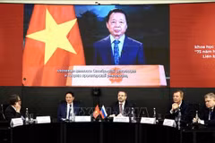 Заместитель Премьер-министра Чан Хонг Ха выступает в видеообращении, направленном на Форум. (Фото: ВИА)