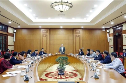 Генеральный секретарь То Лам выступает на рабочем совещании. (Фото: ВИА)