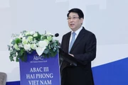 Президент государства Лыонг Кыонг выступает на открытии ABAC-III. (Фото: ВИA)