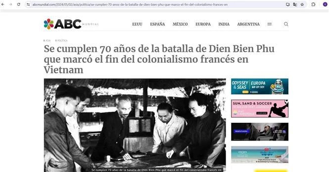 Скриншот статьи о победе при Дьенбьенфу, размещенной на сайте ABC Mundial (Фото: ВИА)