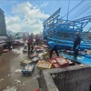 Морепродукты с рыболовного судна выгружаются в рыболовном порту Биньчау в Хошимине. **(Фото: ВИА)** 