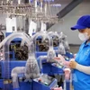 Линия по производству носков на экспорт в компании SUNJIN AT&C VINA Co, Ltd., экономическая зона Чанмай - Лангко, город Хюэ. (Фото: ВИA)