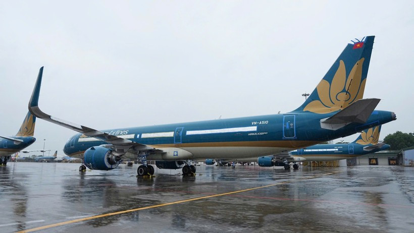 Самолёт авиакомпании Vietnam Airlines в аэропорту Нойбай. (Фото: Vietnam+)