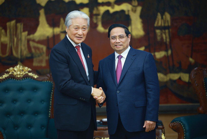 Премьер-министр Фам Минь Тьинь принял губернатора префектуры Тотиги (Япония) Фукуду Томикадзу. Фото: ВИА.