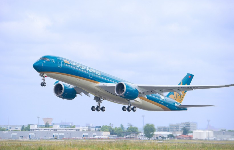 Широкофюзеляжный самолёт Airbus A350 авиакомпании Vietnam Airlines. Фото: Vietnam+.