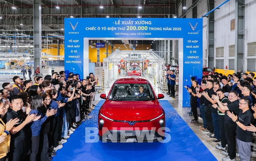 Завод VinFast выпустил 200-тысячный электромобиль в 2025 году. Фото: ВИА.