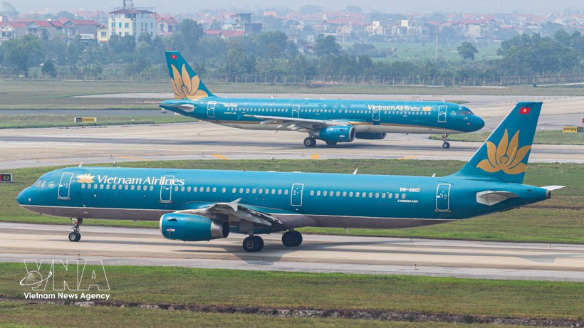 Самолёт авиакомпании Vietnam Airlines в одном из аэропортов Вьетнама. Фото: Vietnam+.
