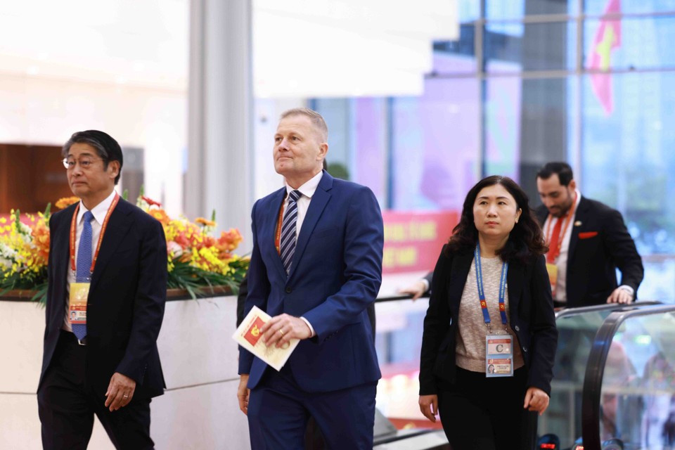 Зарубежные делегаты на открытии XIV всевьетнамского съезда КПВ. (Фото: ВИА)