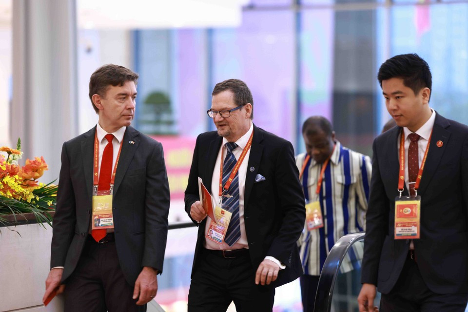 Зарубежные делегаты на открытии XIV всевьетнамского съезда КПВ. (Фото: ВИА)