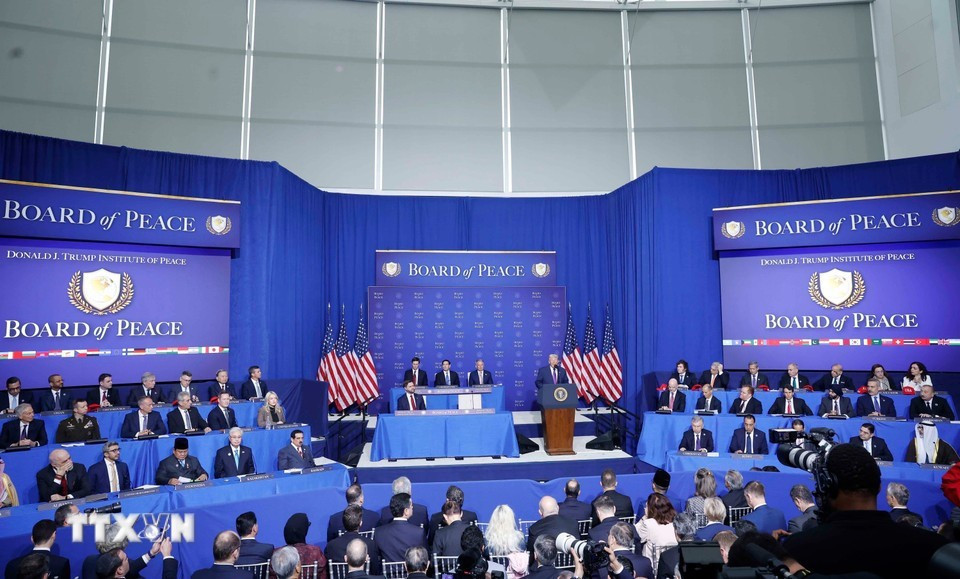 Президент США Дональд Трамп выступает на первом заседании Совета мира по Газе. (Фото: ВИА)