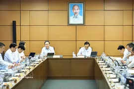 Председатель НС Чан Тхань Ман выступает на заседании депутатской группы (Фото: ВИА)