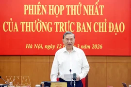 Генсек То Лам выступает на первом в 2026 году заседании Центрального руководящего комитета по развитию науки, технологий, инноваций и цифровой трансформации, 12 марта. (Фото: ВИА)