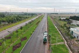 Зелёные оттенки на дороге, ведущей к аэропорту Лонгтхань