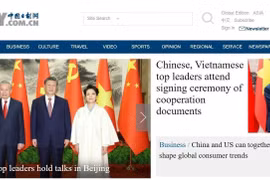 Газета China Daily освещает деятельность Генерального секретаря, Президента То Лама и его супруги.