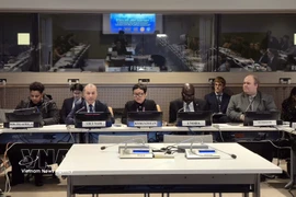 Советник-посланник Нгуен Хоанг Нгуен, временный поверенный в делах Постоянного представительства Вьетнама при ООН, выступает на дискуссионной сессии (Фото: ВИА) 