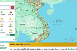 Официальный интерфейс цифровой Карты сельскохозяйственной продукции Вьетнама 2025 был представлен Министерством промышленности и торговли (Фото: Вьетнам+)