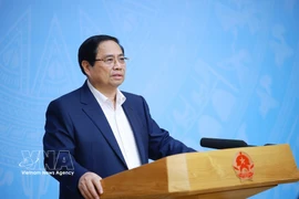 Премьер-министр Фам Минь Тьинь председательствует на онлайн-конференции, посвящённой развитию «серой экономики» в мире и адаптации политики и стратегии Вьетнама (Фото: ВИА)