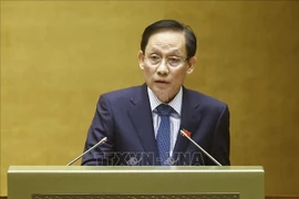 Министр иностранных дел Ле Хоай Чунг выступает с речью (Фото: ВИА)