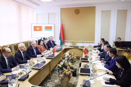 Общий вид рабочей встречи с Рабочей группой по сотрудничеству между парламентами Беларуси и Вьетнама (Фото: Daibieunhandan)