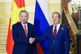 Генеральный секретарь То Лам встретился с Председателем правящей партии "Единая Россия" Дмитрием Медведевым (Фото: ВИА)