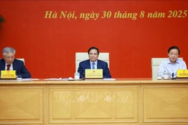 Заключительное слово на заседании Премьер-министра Фам Минь Тьиня. (Фото: ВИА)