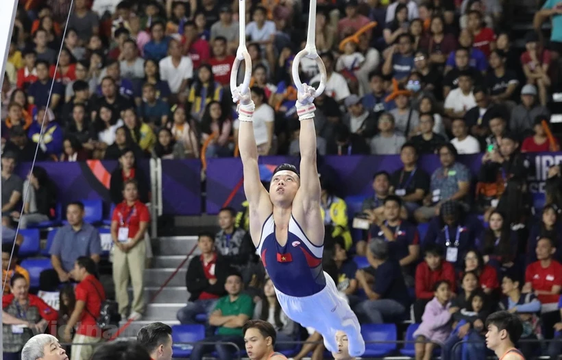 Первая золотая медаль вьетнамской гимнастике на SEA Games 30. (Фото: Vietnam+)