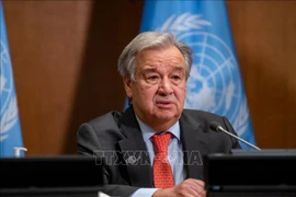 Генеральный секретарь ООН Антониу Гутерриш выступает в штаб-квартире ООН в Нью-Йорке, США. (Фото: Синьхуа/ВИА)