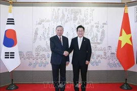 Генеральный секретарь То Лам и Президент Республики Корея Ли Чжэ Мён. (Фото: ВИА)