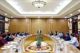 Генеральный секретарь То Лам выступает на рабочем совещании. (Фото: ВИА)