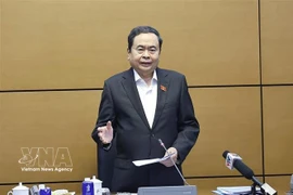 Председатель Национального собрания Чан Тхань Ман выступает. (Фото: ВИА)