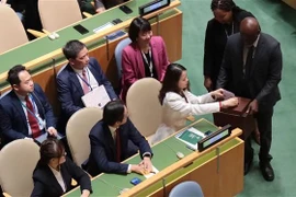 Заместитель министра иностранных дел Нгуен Минь Ханг голосует. (Фото: ВИА)