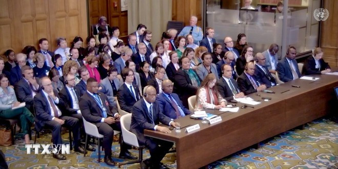 Лидеры ООН присутствовали на заседании, чтобы огласить консультативные заключения Международного Суда (Фото: ВИА) icj-ve-khi-hau-8177314.jpg