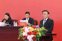 Постоянный член Секретариата Чан Кам Ту выступает на международной пресс-конференции, посвящённой XIV Всевьетнамскому партийному съезду КПВ. (Фото: ВИА)