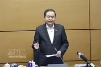 Председатель Национального собрания Чан Тхань Ман выступает. (Фото: ВИА)