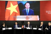 Заместитель Премьер-министра Чан Хонг Ха выступает в видеообращении, направленном на Форум. (Фото: ВИА)